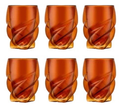 Bodum Dubbelwandig Glas Pavina Paris Twisted Amber 270 ml (Set van 6) Hot