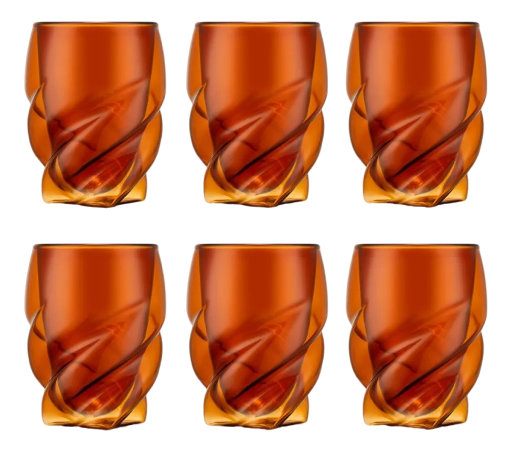 Bodum Dubbelwandig Glas Pavina Paris Twisted Amber 270 ml (Set van 6) Hot