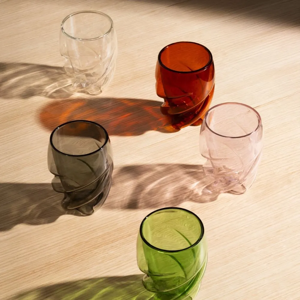 Bodum Dubbelwandig Glas Pavina Paris Twisted Amber 270 ml (Set van 6) Hot
