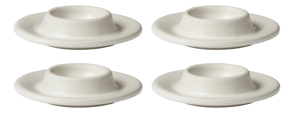 Bolia Eierdop Edge Egg Cup - 4 pcs. Ecru (Set van 4) Outlet