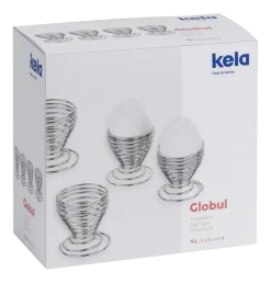 Kela Eierdop Globul Zilver 5 cm (Set van 4) Outlet