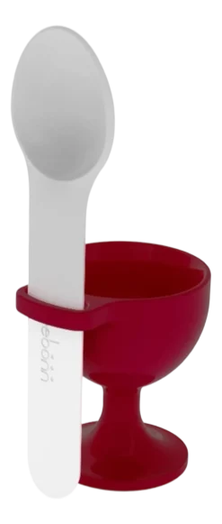 Eierdop Trebonn Met Lepel Kersenrood