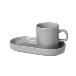 Espressokopje & Schotel Blomus Pilar Mirage Grey (2-delig)