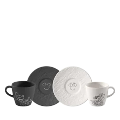Villeroy & Boch Espressokop Met Schotel Manufacture Rock Mickey Mouse Multi 60ml (4-delig) Hot