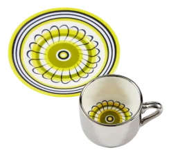 Espressokop Polspotten x Rijksmuseum Floral Yellow + Green Yellow (Set van 2)