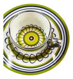 Espressokop Polspotten x Rijksmuseum Floral Yellow + Green Yellow (Set van 2)