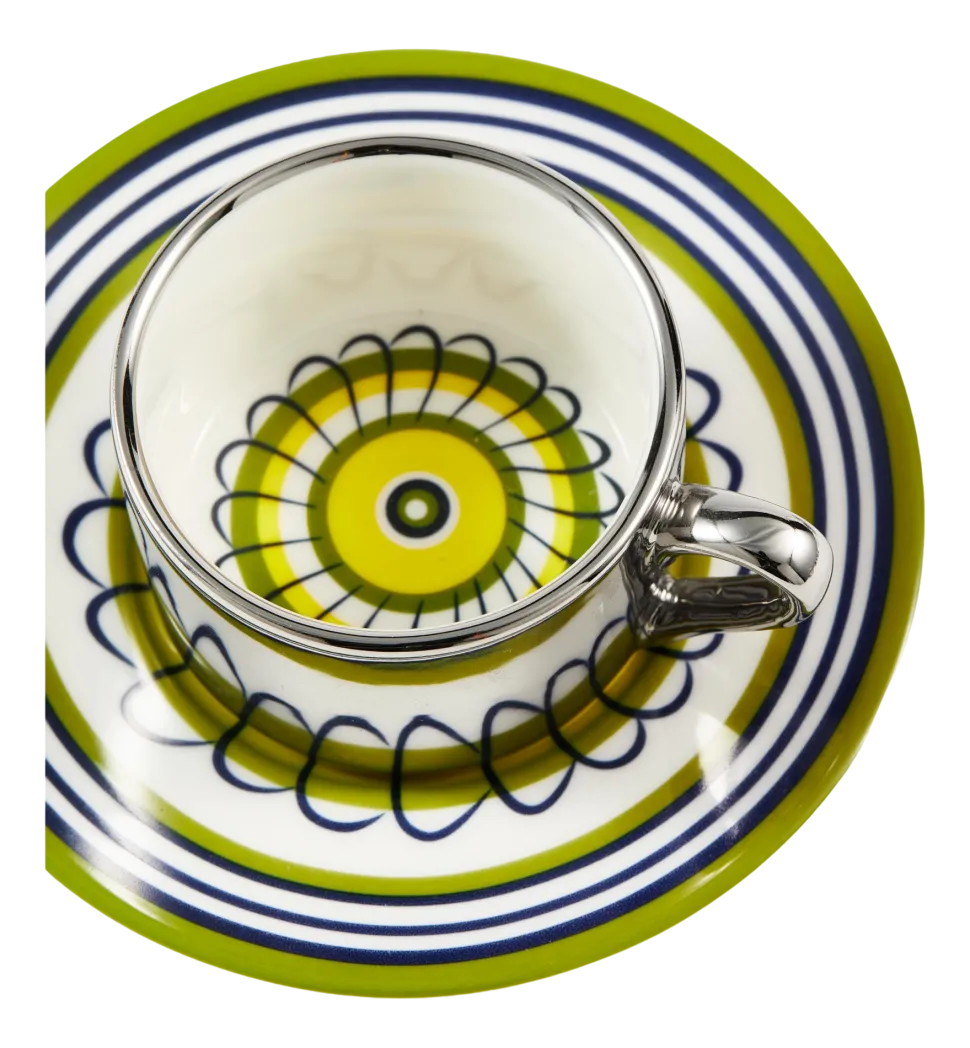 Espressokop Polspotten x Rijksmuseum Floral Yellow + Green Yellow (Set van 2)