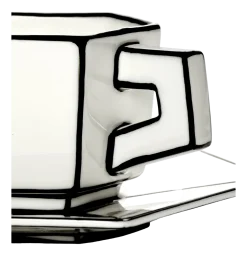 Espressokop Serax Carte Blanche + Saucer White/Black 90 ml