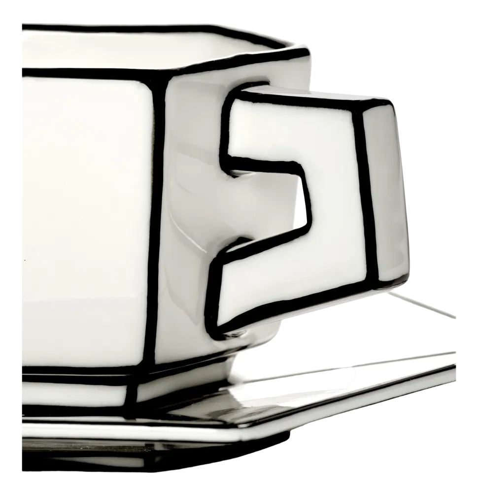Espressokop Serax Carte Blanche + Saucer White/Black 90 ml