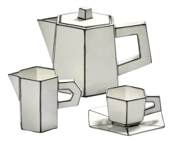 Espressokop Serax Carte Blanche + Saucer White/Black 90 ml