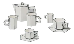 Espressokop Serax Carte Blanche + Saucer White/Black 90 ml