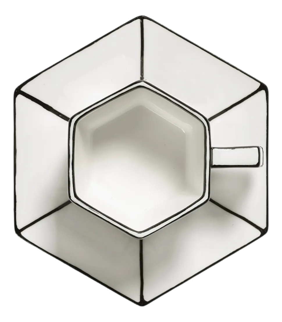 Espressokop Serax Carte Blanche + Saucer White/Black 90 ml