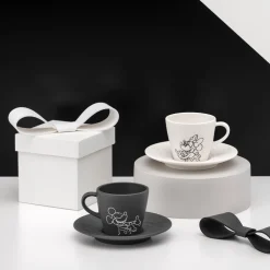Villeroy & Boch Espressokop Manufacture Rock Mickey Mouse Zwart 60ml (Set van 6) New
