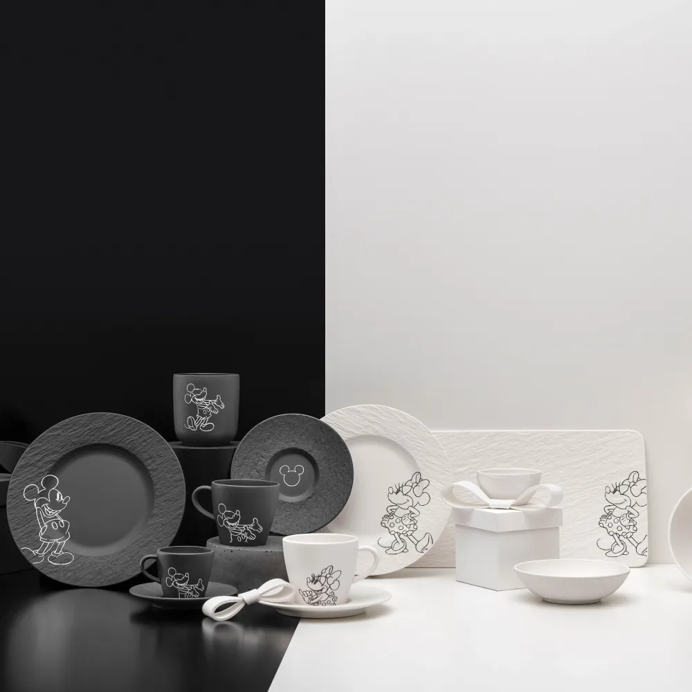 Villeroy & Boch Espressokop Manufacture Rock Mickey Mouse Zwart 60ml (Set van 6) New