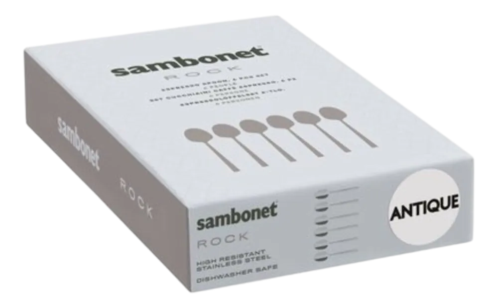 Sambonet Espressolepel Rock Antique Gift Pack (Set van 6) Discount