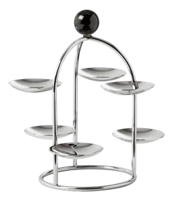Sambonet Etagère Penelope Silverplated Base Marble Black Resin 19 cm Discount