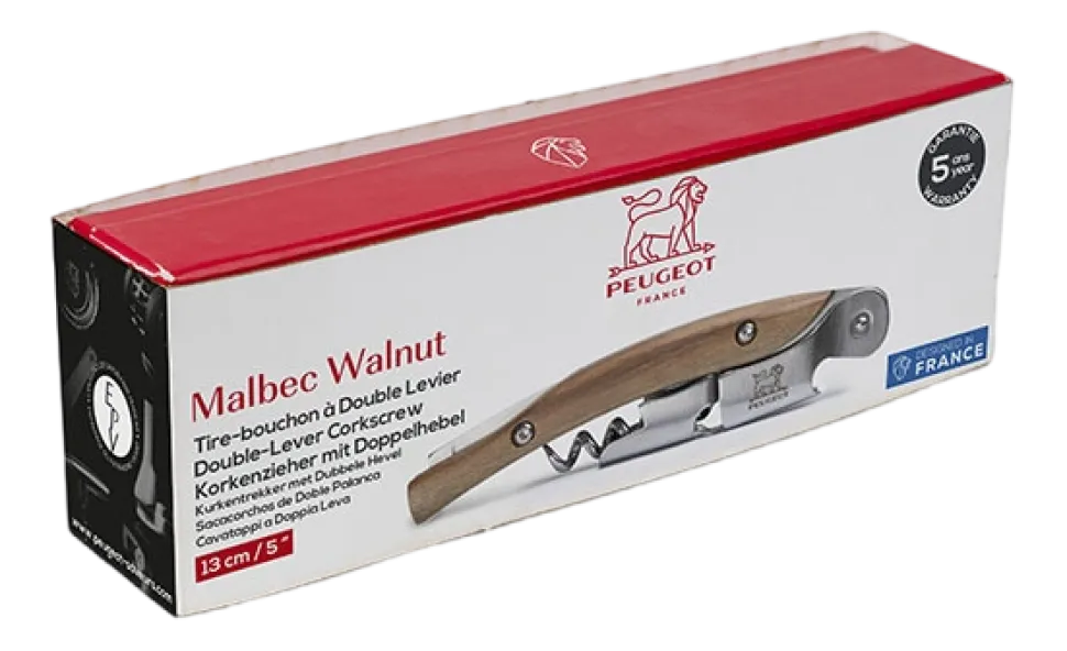 Flesopener Peugeot Malbec Notenhout 13 cm
