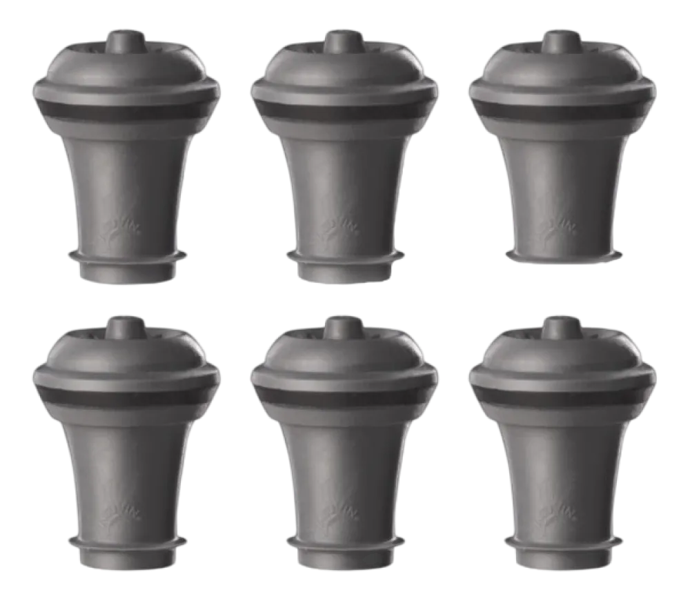 Vacuvin Flessluiting Vacu Vin Wine Stopper Set Grijs 6 Stuks New