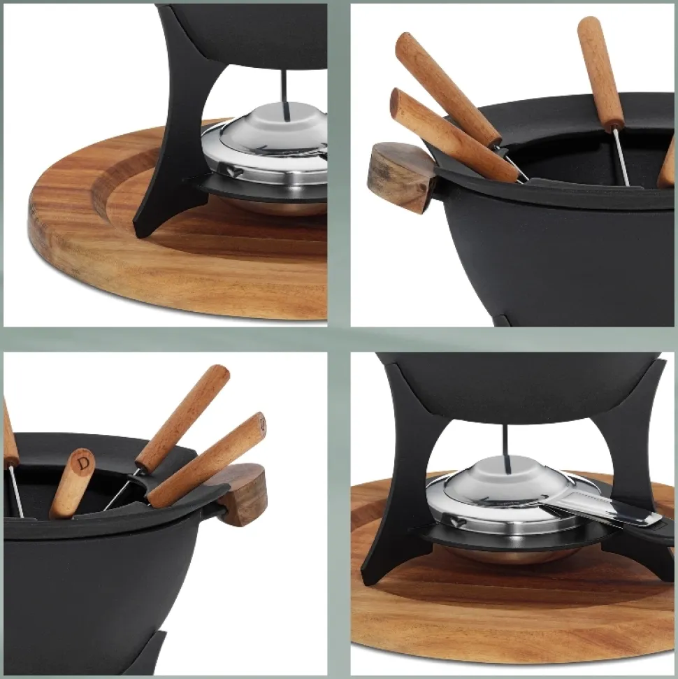 Fondueset Kela Country Personen Zwart 1 L