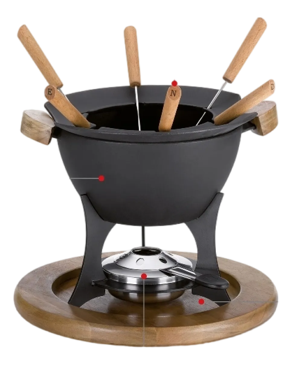 Fondueset Kela Country Personen Zwart 1 L