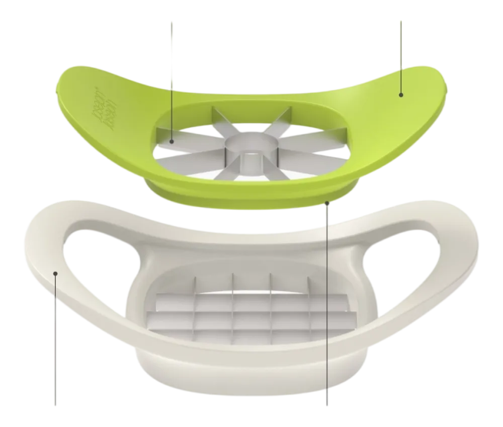 Joseph Joseph Fruit- en Groentesnijder Nest Press 2-in-1 Stone / Green Hot