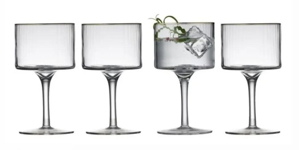 Gin & Tonic Glas Lyngby Glas Palermo Gold 320 ml (4-delig)