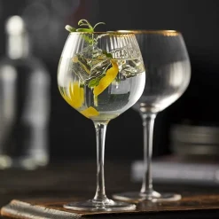 Lyngby Gin & Tonic Glas Glas Palermo Gold 650 ml (4-delig) Best