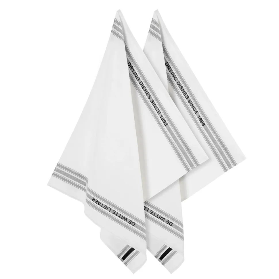 Glazendoek De Witte Lietaer Dish Black (2 stuks)