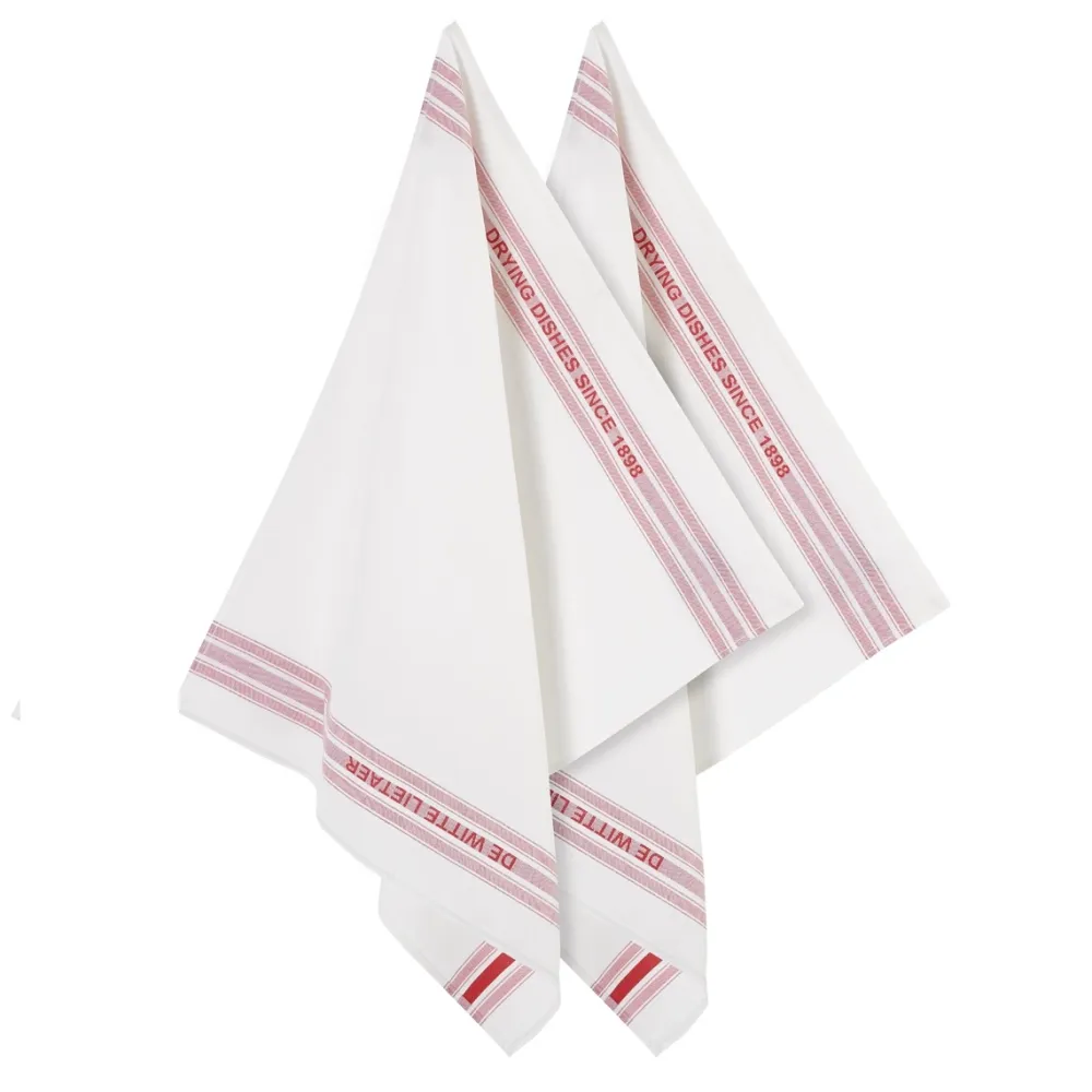 De Witte Lietaer Glazendoek Dish Red (2 stuks)