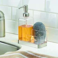 Gootsteenorganizer iDesign Forma Caddy Met Zeepdispenser Transparant
