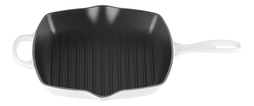 Le Creuset Grillpan Skillet Vierkant White 26 cm New