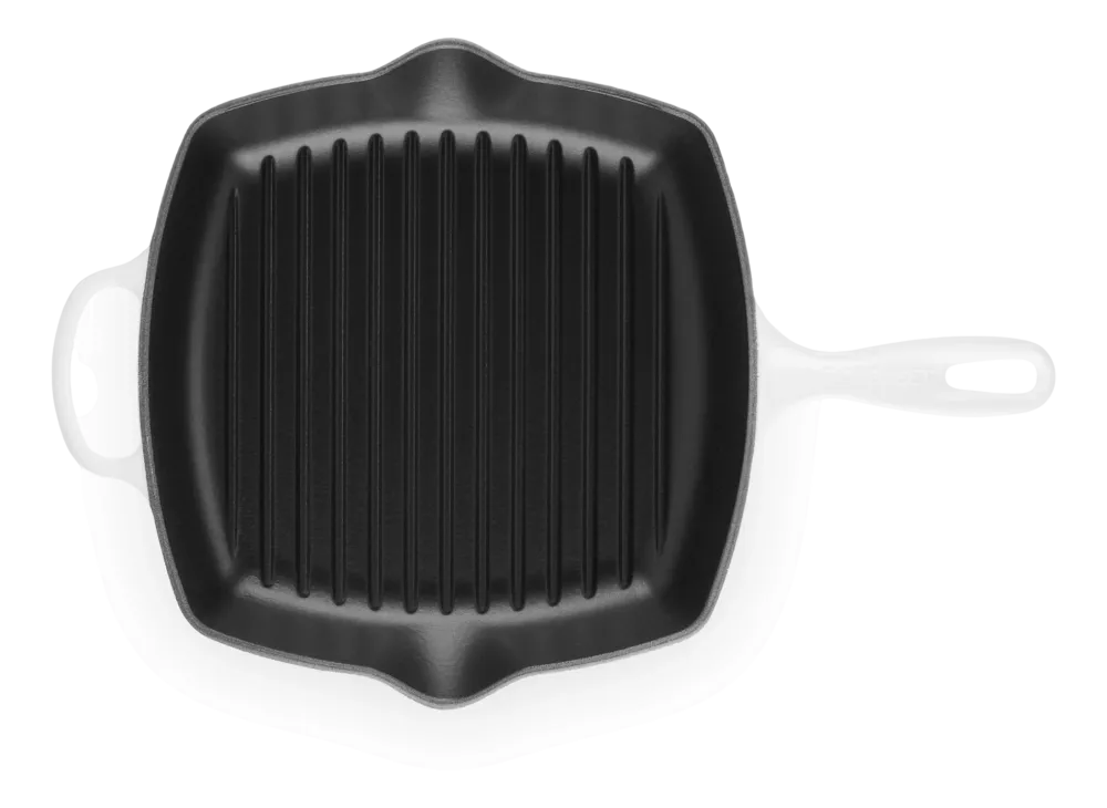 Le Creuset Grillpan Skillet Vierkant White 26 cm New