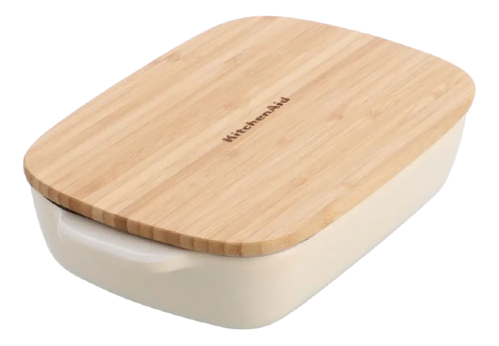 KitchenAid Grote Ovenschaal Met Deksel Almond Cream Discount