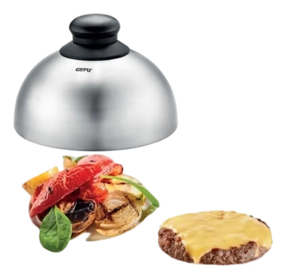 Gefu Hamburger- En Kaassmeltdeksel BBQ Zilver New