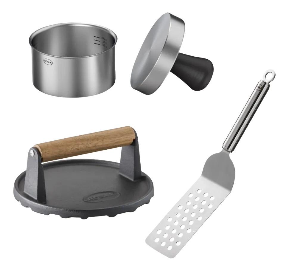 Hamburgerset Rösle BBQ Zilver (Set van 3)