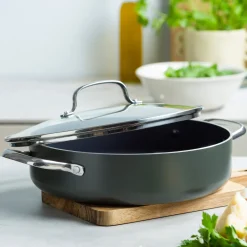 Dagelijkse Kost Hapjespan Door Jeroen Meus Met Keramische Antikleeflaag Met Deksel 28 cm