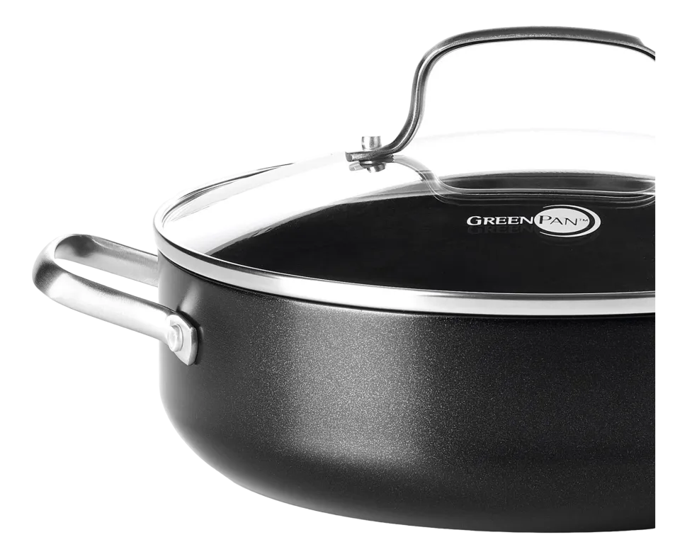Hapjespan Greenpan Copenhagen Met Keramische Antikleeflaag Met Deksel 28 cm