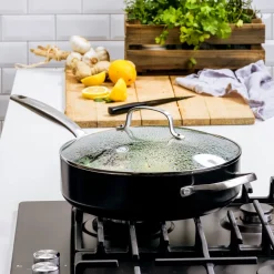 Hapjespan Greenpan Copenhagen Met Keramische Antikleeflaag Met Deksel 28 cm