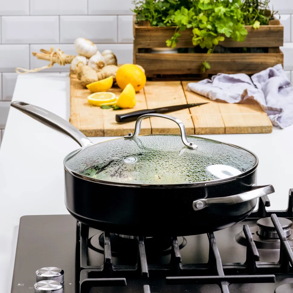 Hapjespan Greenpan Copenhagen Met Keramische Antikleeflaag Met Deksel 28 cm