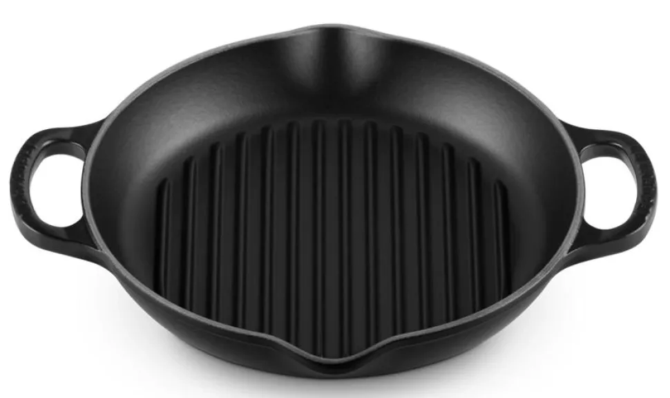 Hoge Grill Le Creuset Rond Mat Zwart 25 cm
