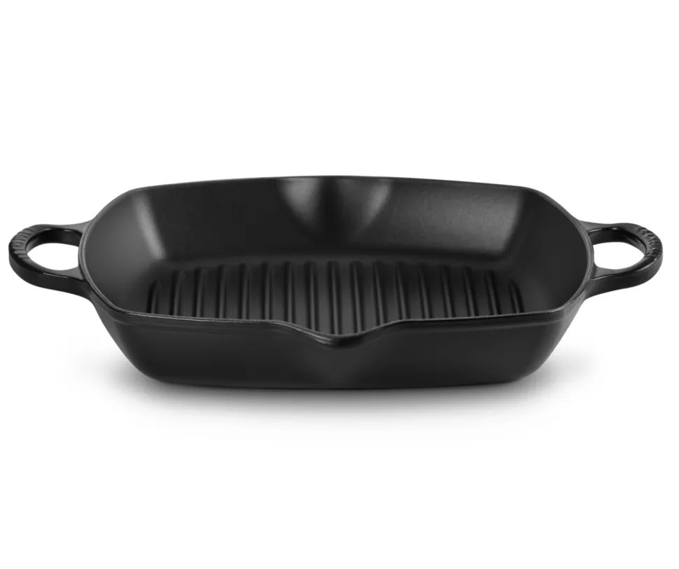 Hoge Grill Le Creuset Vierkant Mat Zwart 30 cm