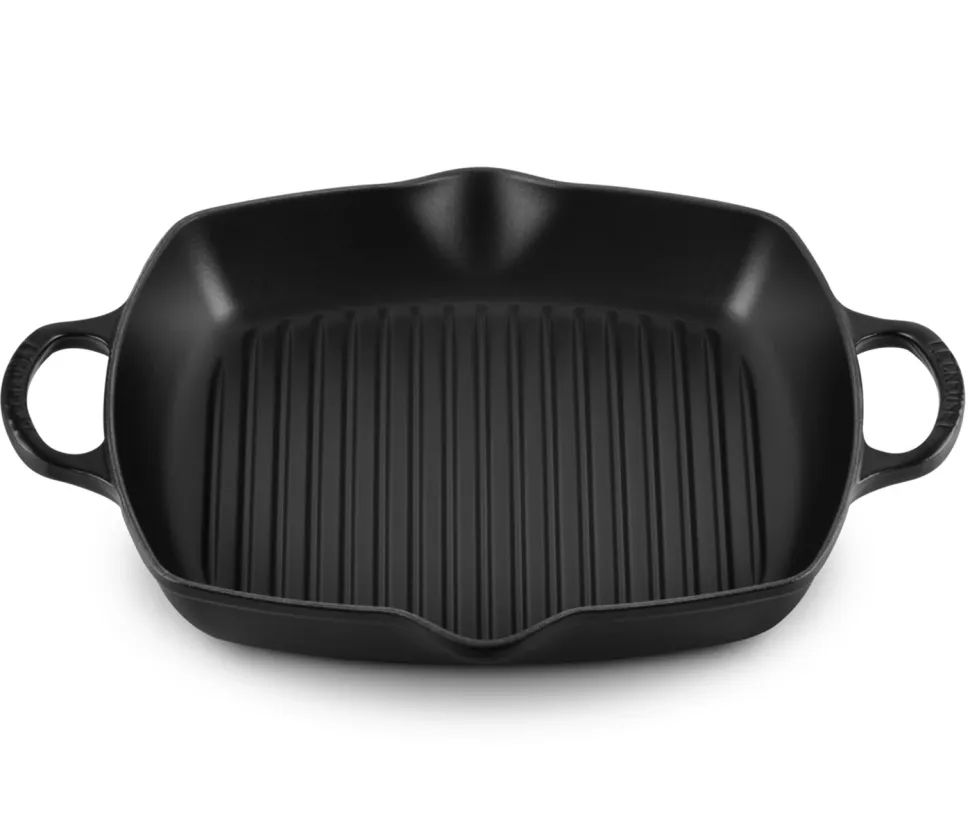 Hoge Grill Le Creuset Vierkant Mat Zwart 30 cm