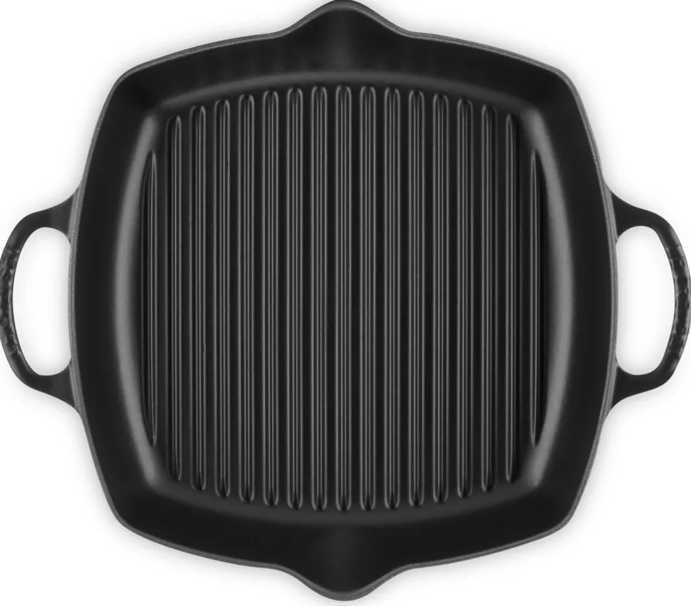 Hoge Grill Le Creuset Vierkant Mat Zwart 30 cm