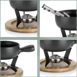Kaasfondueset Kela Country 6 Personen Zwart 2 L