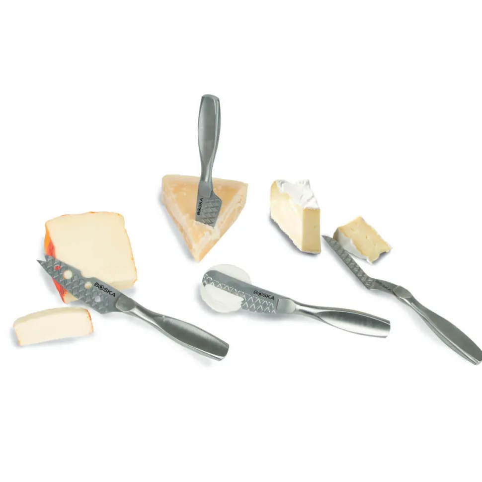 Kaasmessenset Boska Monaco+ Small Silver (Set van 4)