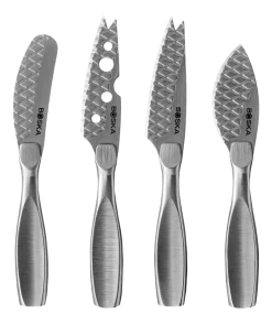 Kaasmessenset Boska Monaco+ Small Silver (Set van 4)