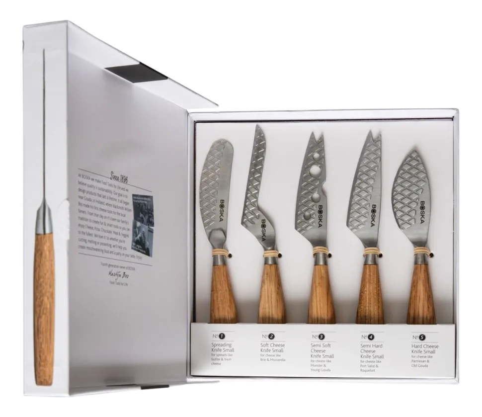Kaasmessenset Boska Oslo+ Small Brown / Silver (Set van 5)