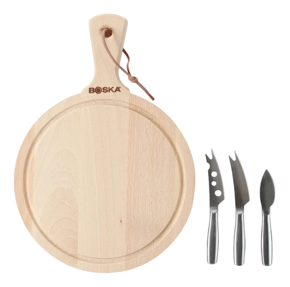 Kaasset Boska Round Amigo Brown / Silver (Set van 4)