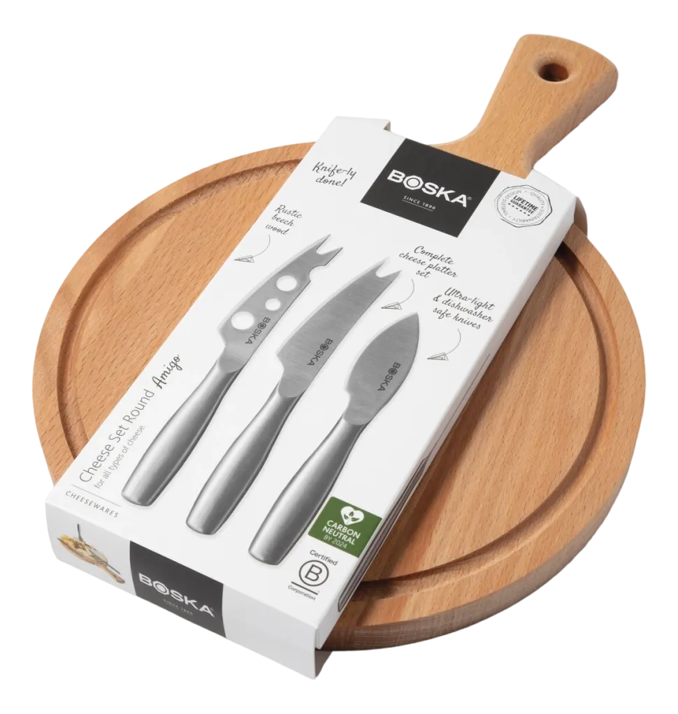 Kaasset Boska Round Amigo Brown / Silver (Set van 4)