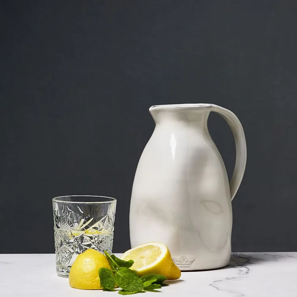 Dutchdeluxes Karaf Dented Jug Ceramic Platinum Best